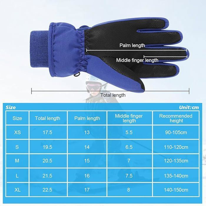 Gants De Neige Coupe-Vent Enfants - Imperméables Et Chauds Pour Ski, Snowboard Et Jeux D'Hiver - Tailles S Et M