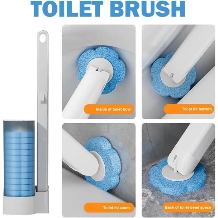 Brosse WC Jetable avec Support Mural, Système Nettoyage Toilette Jetable  avec 24 Têtes Rechange pour Brosse WC, Ensemble Brosse - Cdiscount Au  quotidien