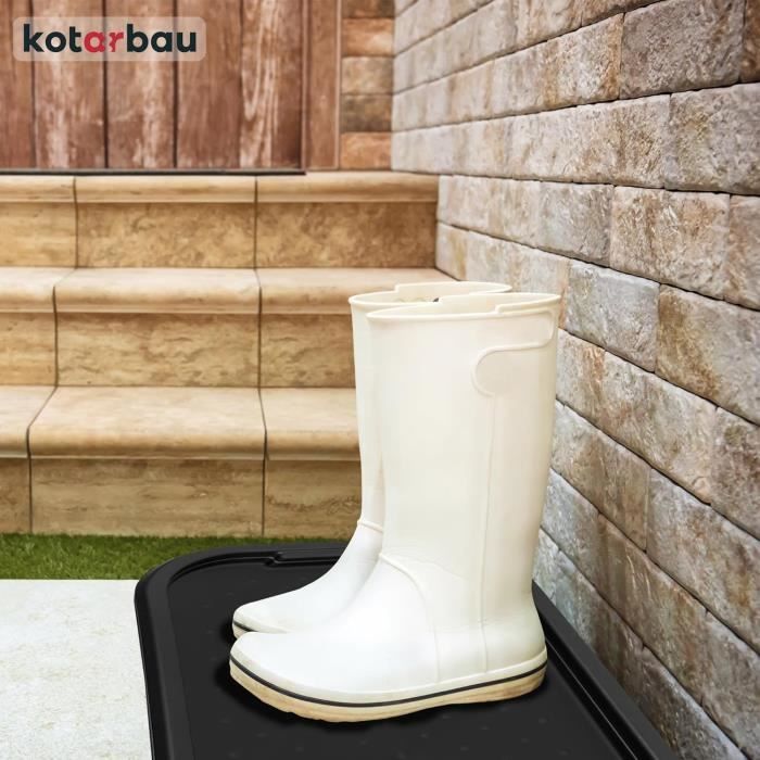 Protection Sol Boue Lot De 3 Bacs à Chaussures 35x27cm - Bord Surélevé - Plastique Robuste - Intérieur/extérieur - Multiusage Plateau Entrée Maison