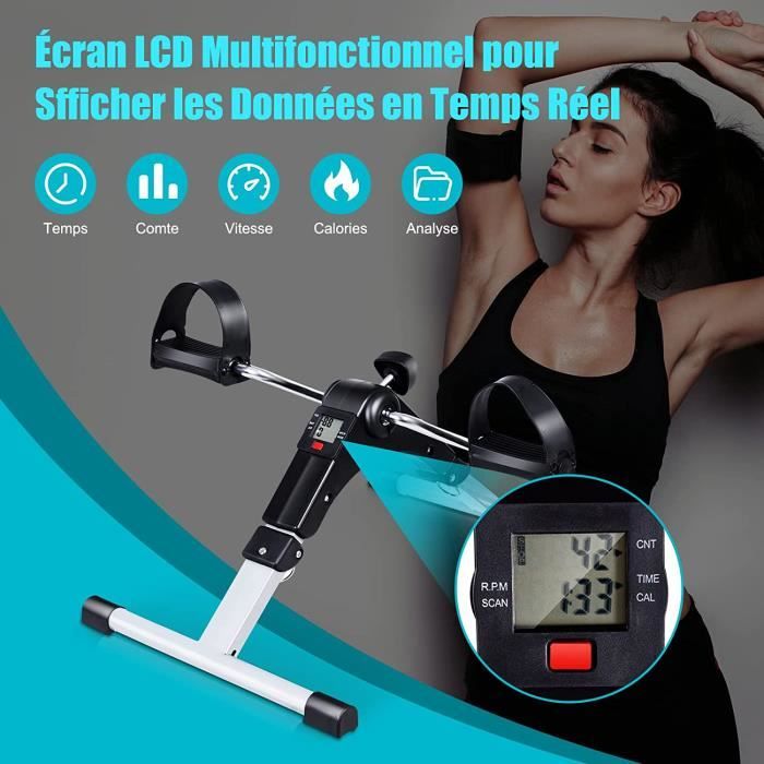 GOPLUS Mini Velo d Appartement Pliable avec Ecran LED Pedalier d exercice Portable avec Resistance Reglable Cdiscount Sport
