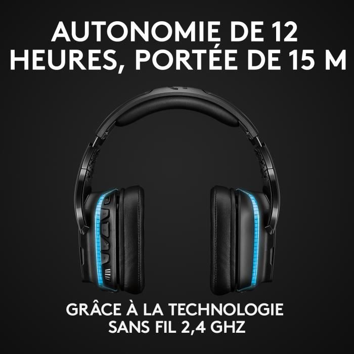 Logitech G G935 Casque gaming sans fil LIGHTSYNC avec son (981-000744)