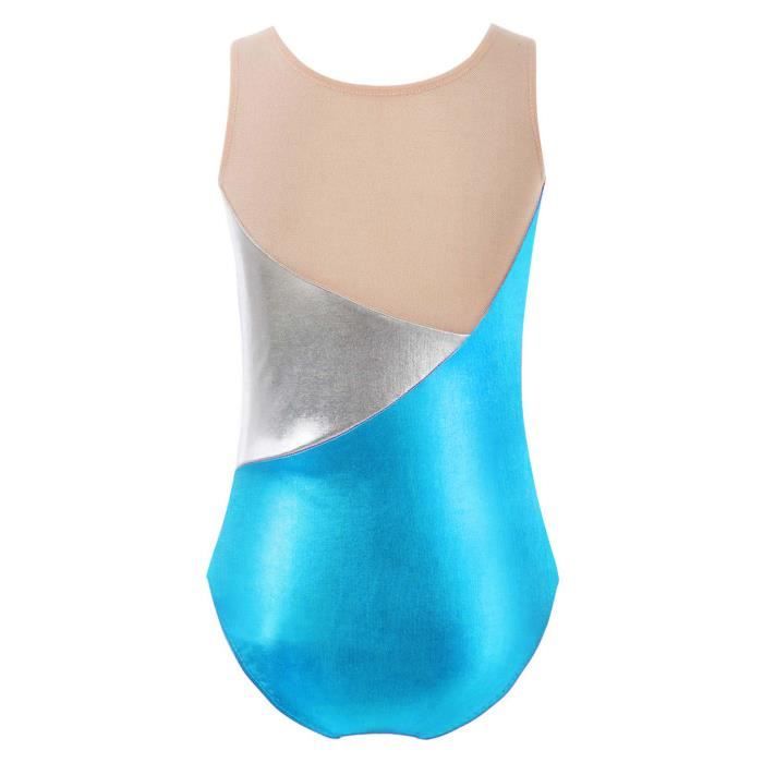Avis / test - Justaucorps manches longues Gym Fille (GAF/GR)  paillettes/strass/voile turquoise - DOMYOS - Prix