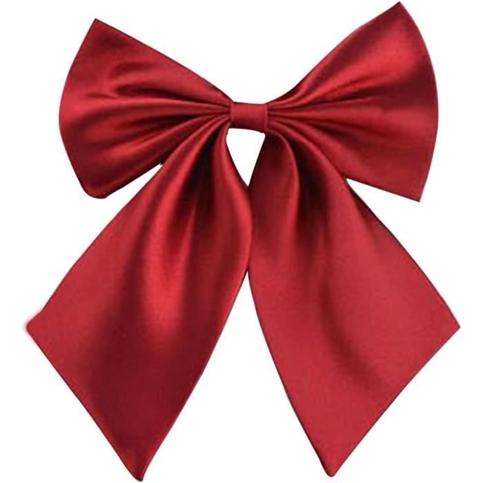 Noeud Papillon Femme Couleur Unie Femme Fille Étudiant Cou Porter Mode  Cravate (Color : Red, Size : One Size)[H9611]