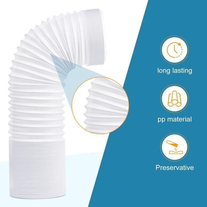 Tuyau Extension Climatiseur Mobile Allongé - Kit Ventilation 13/15cm Pour Déshumidificateur Et Sèche-Linge
