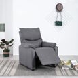 24633Haut de gamme® Fauteuil Relax inclinable - Fauteuil TV pour Salon ou Chambre à coucher - électrique Gris clair Tissu-2