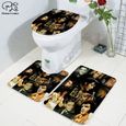 Abattant Wc,Elvis Presley 3D imprimé salle de bain piédestal tapis couvercle toilette couverture bain tapis ensemble - Type 9-2