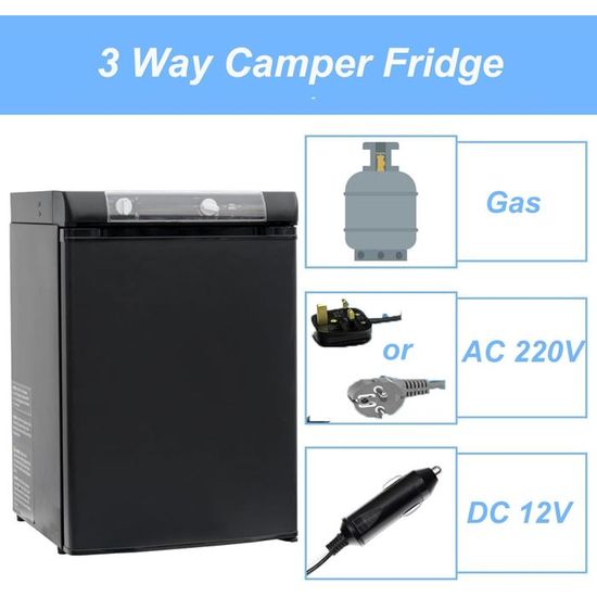 Frigo Trimixte Smad 60L - 12V/220V/Gaz, Silencieux, Pour Camping-car, Caravane, Van Et Chalet - 8