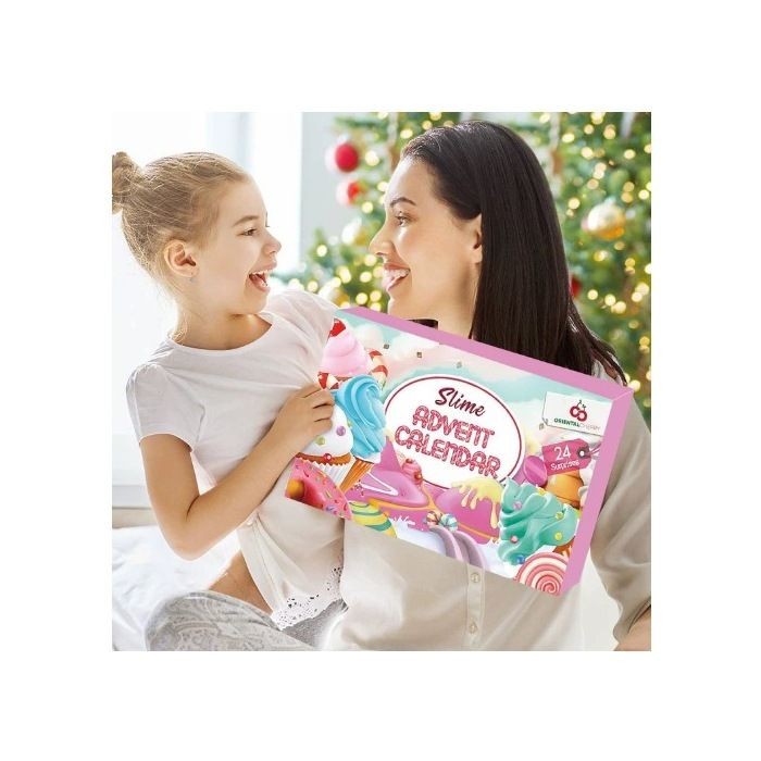 Calendrier De L'Avent Slime Noël 2025 – 24 Jours Avec 12 Slimes Colorés Et 12 Accessoires | Kit DIY Créatif Pour Enfants, Cadeau De Noël