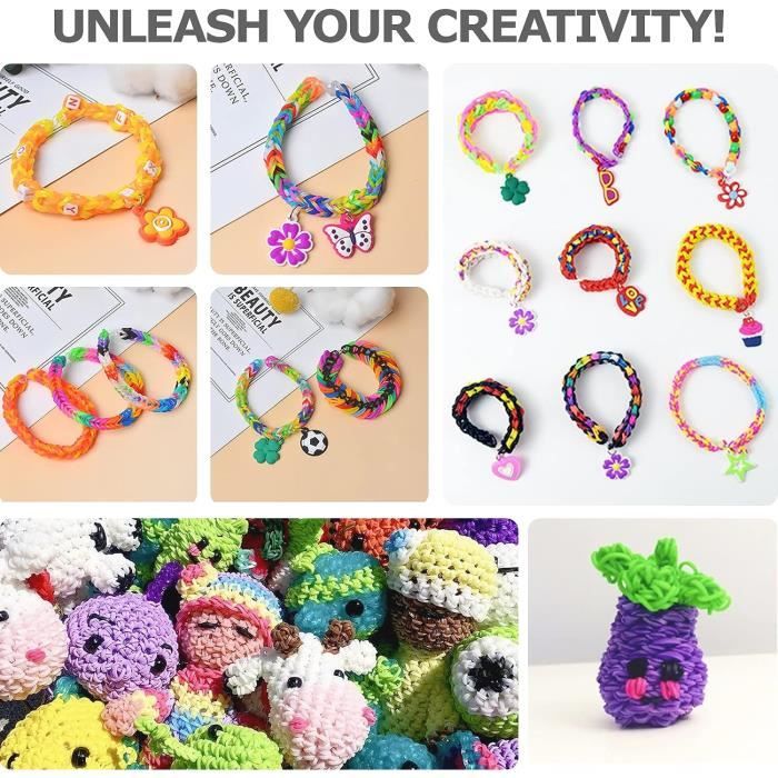 Kit élastiques Bracelets 2500 Pièces - Loom Bands Avec Perles Et Accessoires Créatifs
