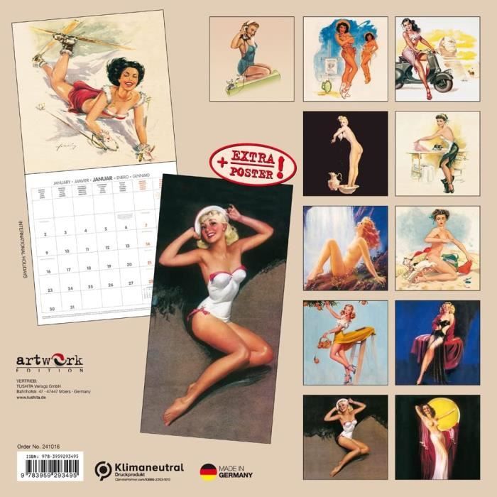 Calendrier 2024 Pin Up Sexy Avec Maxi Poster 30X60Cm (Tsh Ap) Pin Up Sexy  Femme Retro + Offert Un Agenda De Poche[H2100]