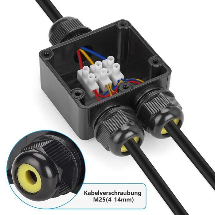 Connecteur De Câble électrique étanche IP68 – 24A/16A 400V, Noir, Pour Extérieur, Neuf Chine