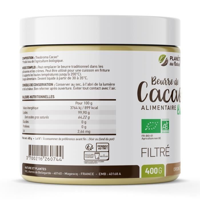 Beurre de cacao alimentaire - Cdiscount
