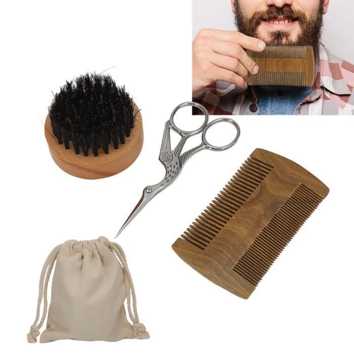 Kit Complet Pour Tailler Et Styliser Ta Barbe : Gabarit, Peigne, Ciseaux Et Rangement