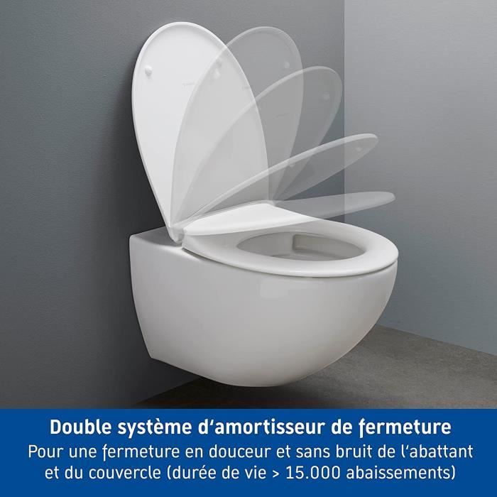 Abattant WC, Himimi Lunette WC avec Fermeture en Douceur, Abattant WC avec  Frein de Chute, Cuvette Toilette avec Dégagement Rapide à un Bouton et