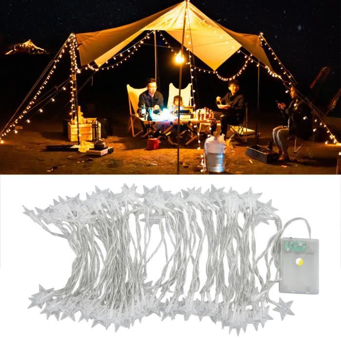 VGEBY guirlandes lumineuses de camping Guirlande lumineuse étoile 3 à 4,5 V  étanche 10 mètres alimenté par batterie LED
