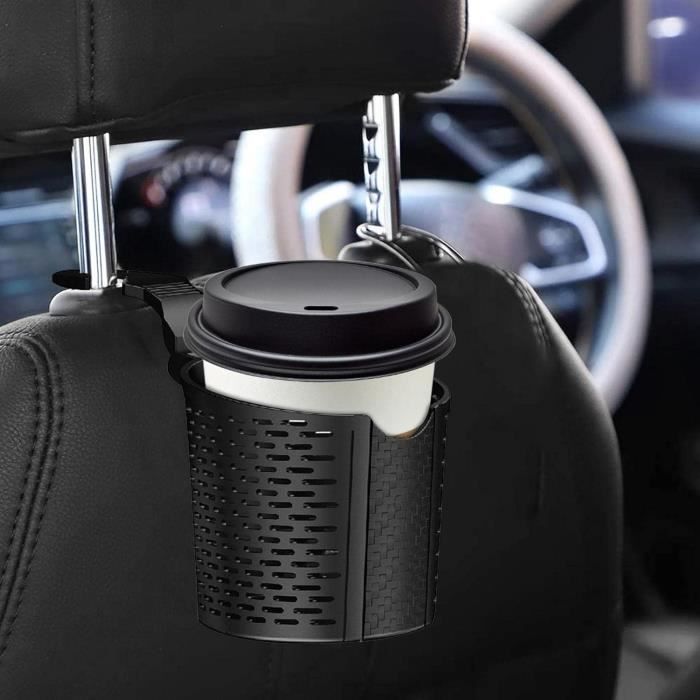 Porte-gobelet de voiture,YSTP support universel pour véhicule de boisson,  récipient de bouteille d'eau avec crochet, noir
