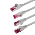 3m - blanc - 10 pieces - CAT6a Cable Ethernet Set - Cable Reseau RJ45 10000 Mo/s cable de Patch LAN Cable CAT 6a S-FTP PIMF 5-3