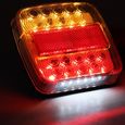 Dilwe Lumière LED de voiture 2Pcs 12V / 24V 20LED Feux arrière doubles couleurs pour camion remorque (couvercle de lampe blanc)-3