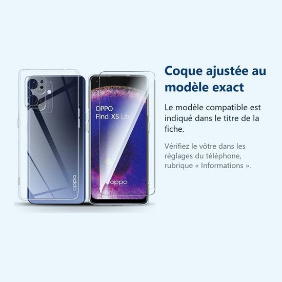 Coque Transparente Anti-Choc Pour OPPO Find X5 Lite - Souple En Silicone/gel, Protection Optimale
