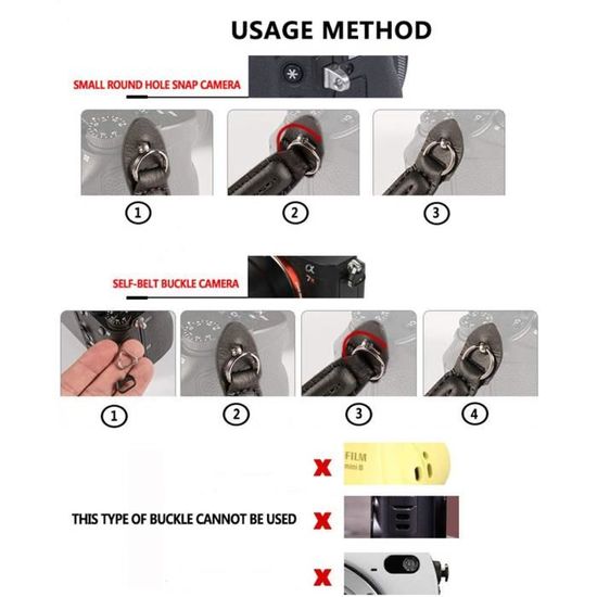 Lot De 2 Sangles Pour Appareil Photo - 105 Cm Pour Cou + 45 Cm Dragonne Poignet - Nylon Réglable, Compatible Nikon, Sony, Fujifilm, Etc.