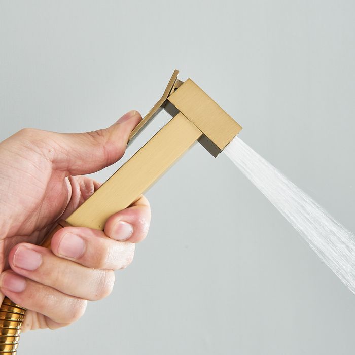 Iriber Système De Douche à Effet Pluie à Montage Au Plafond Avec Pommeau De Douche De 30,5 Cm Et Ensemble De Douche à Main Doré Brossé Pour Salle De Bain Avec Robinet