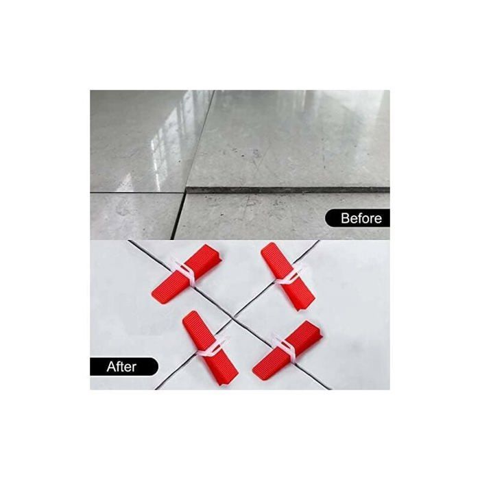 Système De Nivellement De Carrelage - 2mm De Largeur De Joint - 400 Languettes De Traction - 100 Pièces Cales Réutilisables - Pour Carrelage De Carreaux épaisseur 3–12 Mm