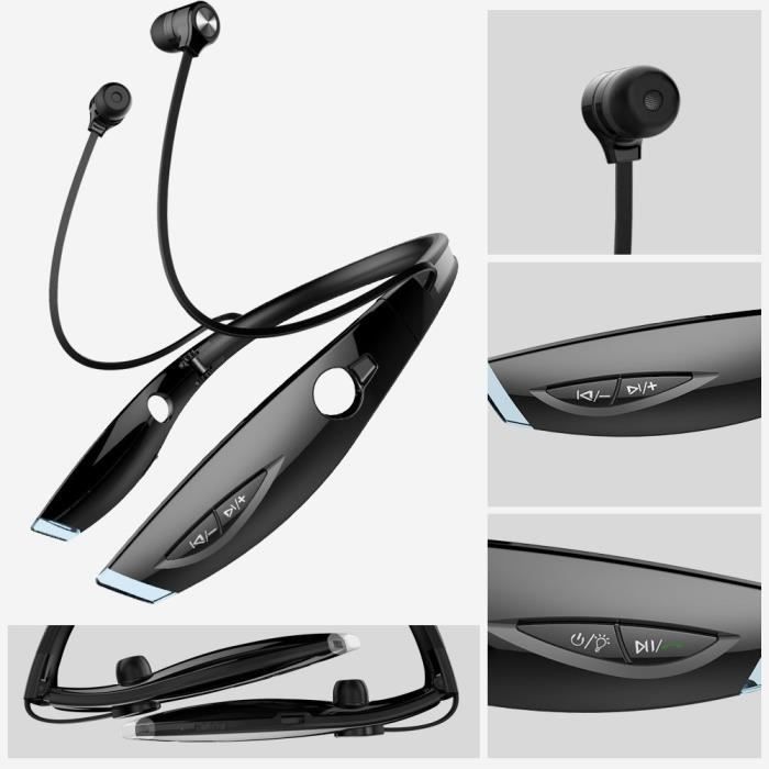 Aihontai Casque Bluetooth ZEALOT H1 Wireless Sports ecouteurs Pliable Neckband Earbuds Sport Courir Casque In Ear Casque Hifi Stereo Cdiscount TV Son Photo