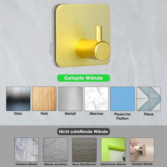 Crochet Adhésif Constitué D'un Autocollant 3M De 4 Pièces.Ce Crochet