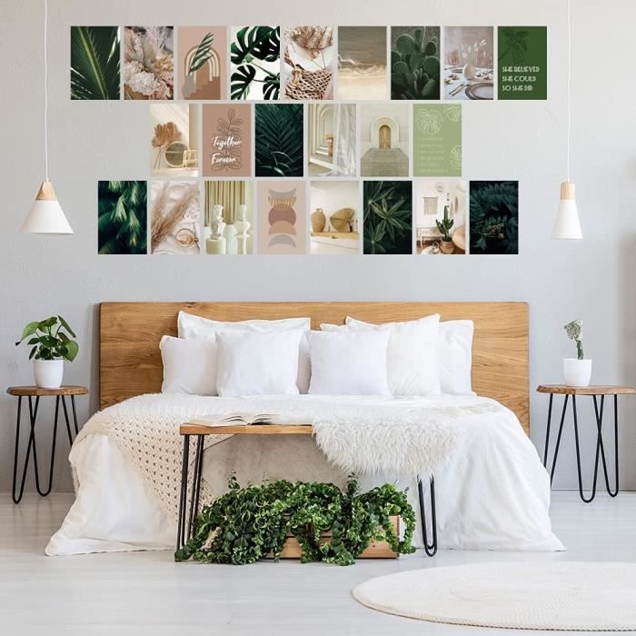 Aesthetic Photo Murale Décoration,D'affiches De Collage,chambre à coucher  Green Plant Theme Room Deco(Plantes vertes)50pcs - Cdiscount Maison