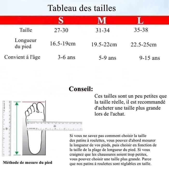 Patins à Roulettes Quad CAROMA - Roues Lumineuses LED - Taille