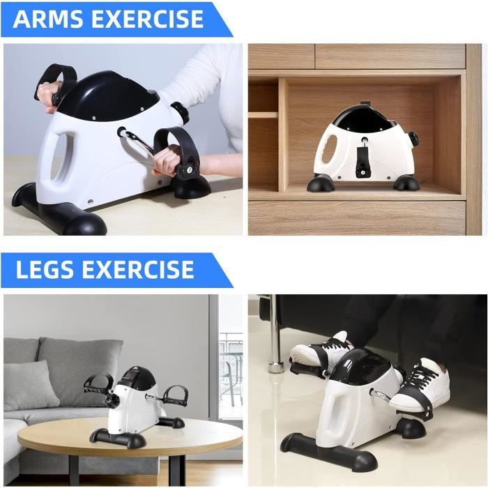 Mini Vélo D'appartement Pliable Sous Bureau - Pédalier Pour Bras/jambes, écran LCD, Poids Max 113 Kg