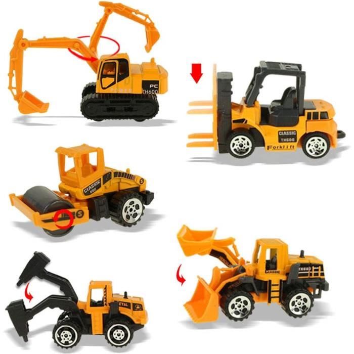 Camion de Transporteur Voiture Jouet - ZGEER - 10 mini-voitures de construction - Jaune - Jeux - Jouets
