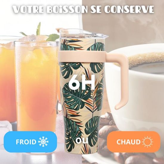 AVNICUD Tasse à Café Isolée de voyage Chaud & Froid 500 ML Étanche en