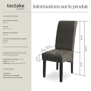 Lot de 2 chaises de salle à manger industrielles Viano taupe-Simili