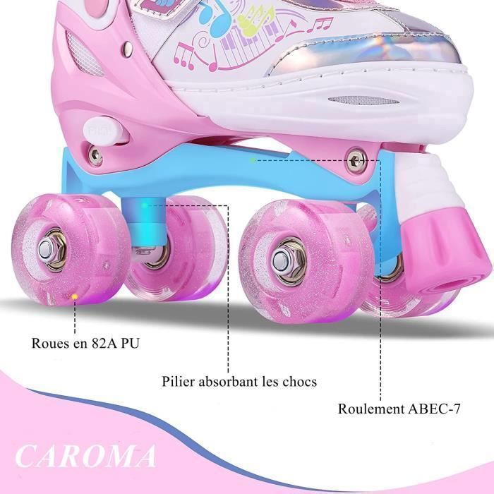 Patins à roulettes pour rollers en PVC PU, 4 roues, couleur blanche ou rose, nouveau modèle 2018