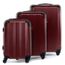 Ensemble 4 Valise de Voyage Rouge Cabine Trolley Set Bagage Low Cost Sac à Main