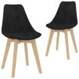 2 x Chaise de salle à manger Professionnel - Chaise de cuisine Chaise Scandinave Noir Velours &7514-0