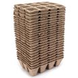 Pots de semis rectangulaires Garosa - Lot de 24 - Pâte à papier recyclée - Marron-0