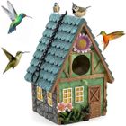 Nichoir Oiseaux - QJRRX - Maison d'oiseau Naturel - Vert - Nid Suspendu - Décoration Jardin