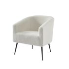 BAÏTA Fauteuil TOMMY en tissu bouclette blanc