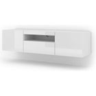 BB LOISIR Aura Meuble TV bas universel 150 cm à suspendre ou à poser Armoire Hi-fi Blanc brillant