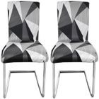 DRMKER Lot de 2 Housse de Chaise Salle à Manger Extensible Universelle Lavable Couverture de Chaise Décor Hôtel Restaurant, Noir Gris