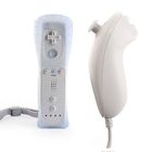 LOOKSHOP MotionPlus et Nunchuk avec étui en Silicone pour Wii et Wii U- Blanc