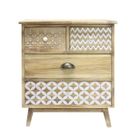 Commode en bois clair shabby boho pour la cuisine ou l'entrée - Mobili Rebecca - 4 tiroirs