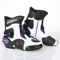 PRO BIKER SPEED-Bottes de moto tout-terrain pour hommes et femmes,chaussures de course de motocross,bottes de - A004 White