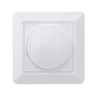 CROWN LED Variateur Lumière Rotatif 230v - Eco-Intensité 3-100% - Interrupteur Blanc, Vis Fixation
