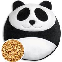Leschi COUSSIN CHAUFFANT soulage les maux de dos + ventre | bouillote pour micro-ondes | graines de blé bio | Panda Bao, noir blanc