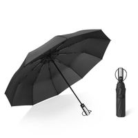 Parapluie pour homme et femme FUNMOON Luxe Parapluie Pliant 10 parapluies en forme d'os Noir
