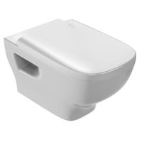 JACOB DELAFON Pack WC suspendu sans bride Struktura EDE112-00 avec cuvette et abattant standard, Blanc