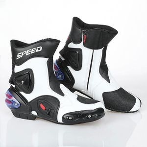 CHAUSSURE - BOTTE PRO BIKER SPEED-Bottes de moto tout-terrain pour hommes et femmes,chaussures de course de motocross,bottes de - A004 White